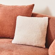 Coussin doudou bouclé crème 40x40cm - décorera