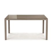 Table de jardin en verre et métal beige 150x80cm - Majorque