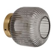 Applique murale en fer et verre gris fumé d15cm E27 - Ophera