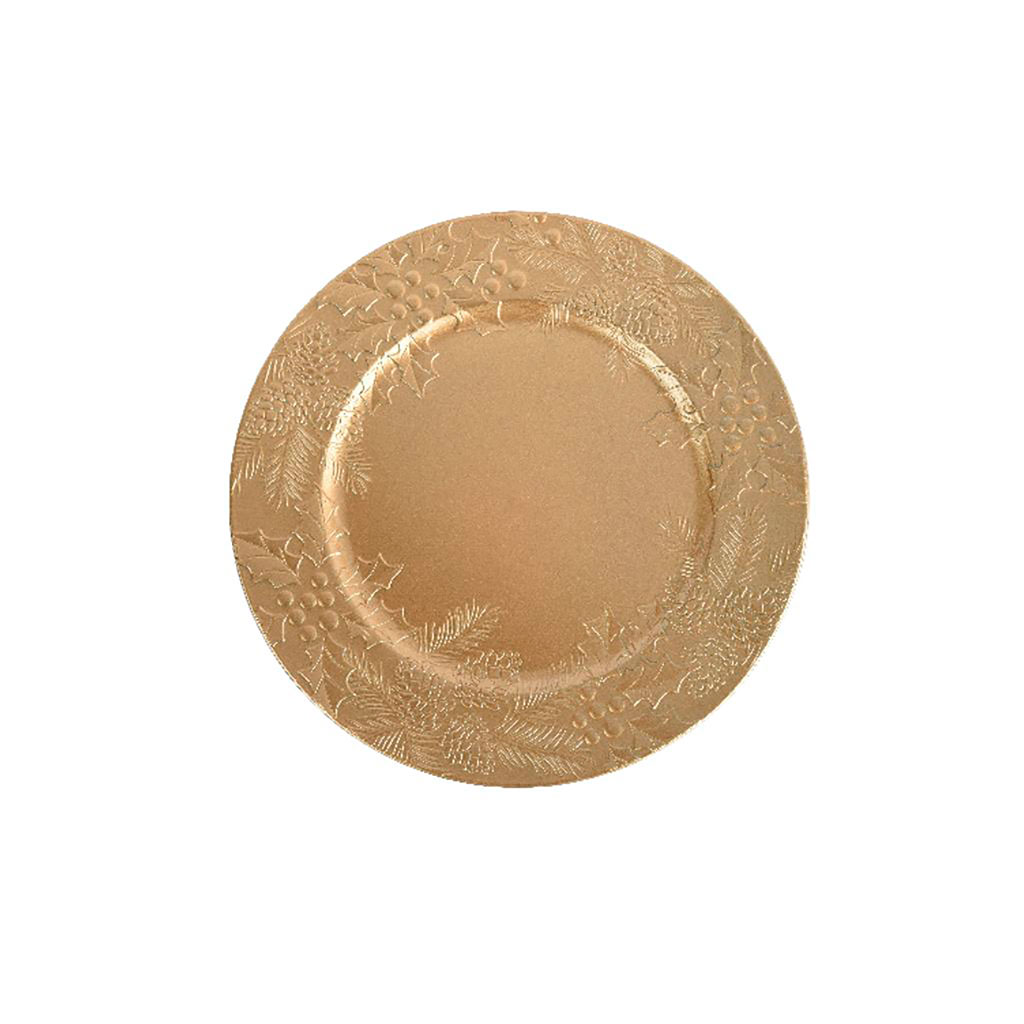 Assiette décorative or pailleté d33cm