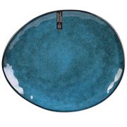 Assiette galet en grès bleu d27.5cm - au gres du temps