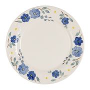Assiette plate en faïence bleu d27cm - Blandine