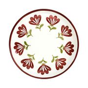 Assiette plate fleur en céramique bordeaux et blanc d27cm - Edith
