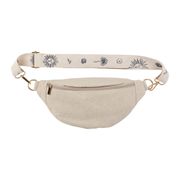 Banane en lin et coton écru et bleu avec bandoulière amovible - Bananez