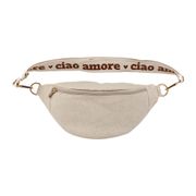 Banane en lin et coton écru et terracotta avec bandoulière amovible - Bananez