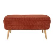 Banc coffre en velours côtelé terracotta - Eleonor