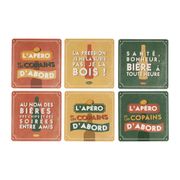 Boite de 6 dessous de verre en liège - Copains D'Abord