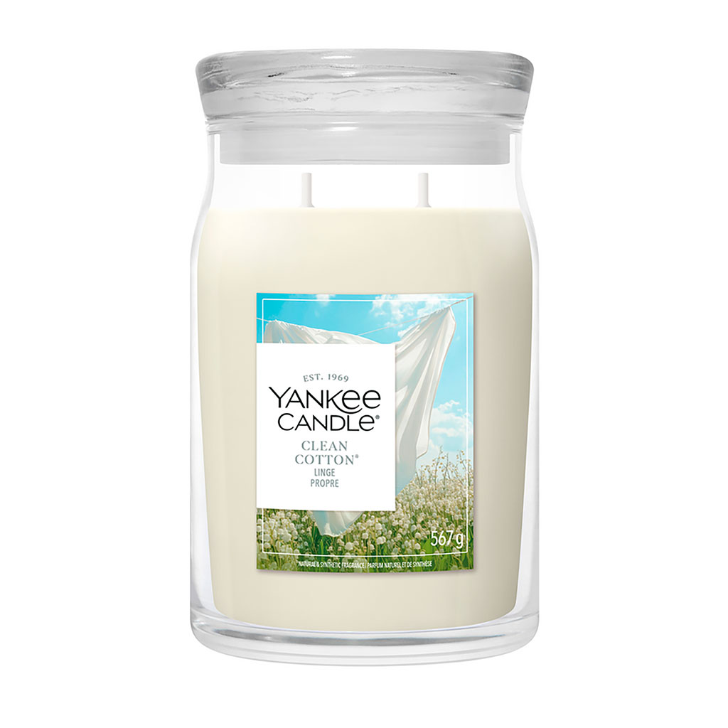 Bougie jarre parfumée Coton frais 100h