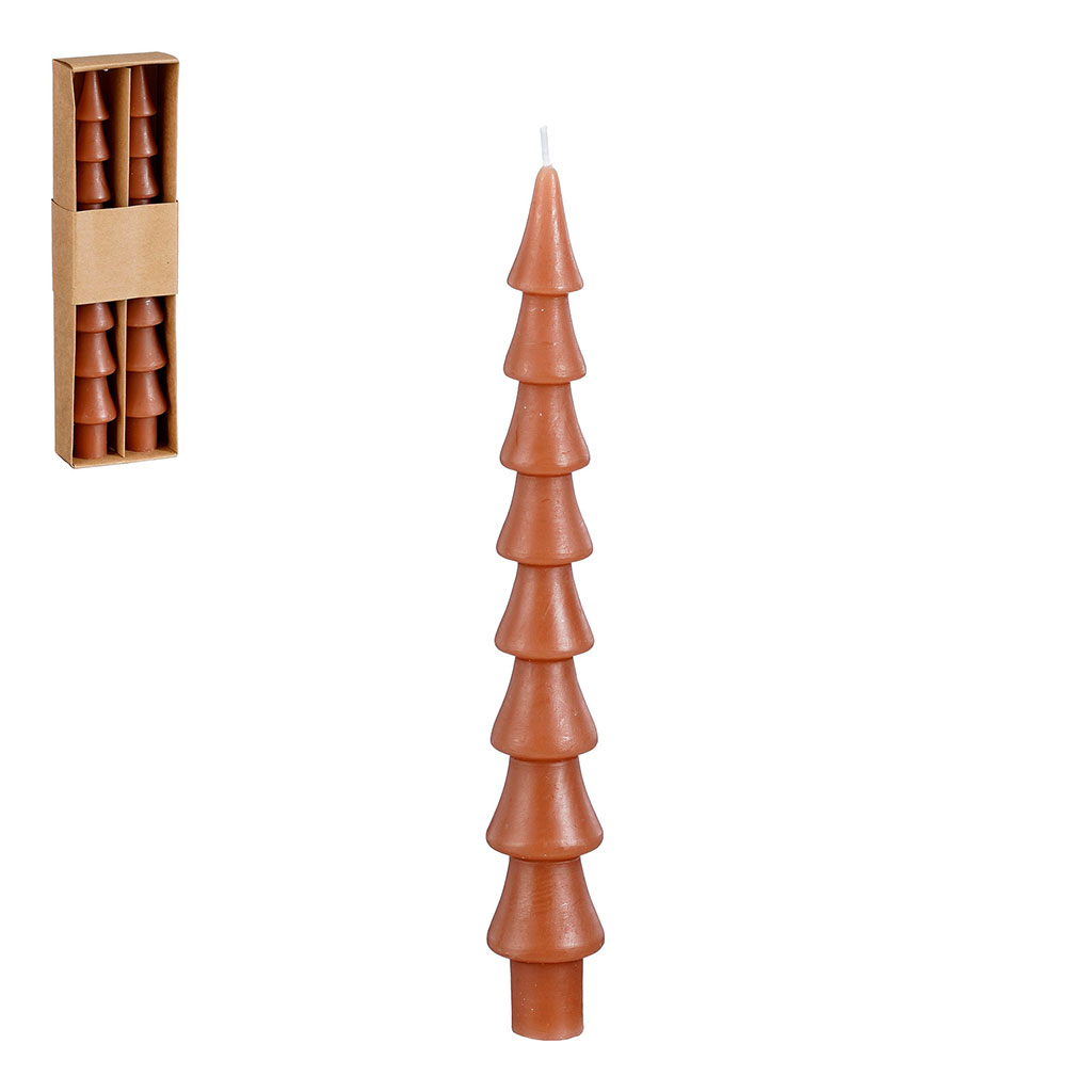 Bougies sapin (x2)  marron h25cm