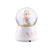 Boule à neige musicale souris blanc et doré - La petite école de danse
