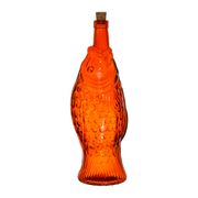Bouteille poisson en verre recyclé orange 1.1L