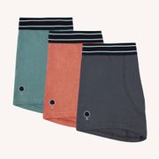 Boxer x3 bleu marine, rose et vert L