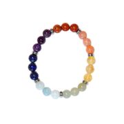 Bracelet 7 chakras mix perles rondes 8mm