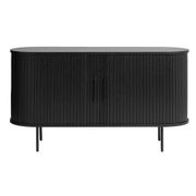 Buffet en placage chêne noir 140x45cm - Nola