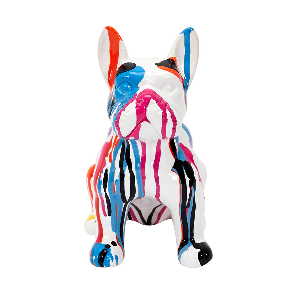 Bulldog en céramique multicolore h20cm