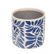 Cache-pot en céramique bleu et blanc H14cm - Rhodes