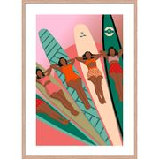 Cadre image graphic surf woman 50x70cm lario chêne