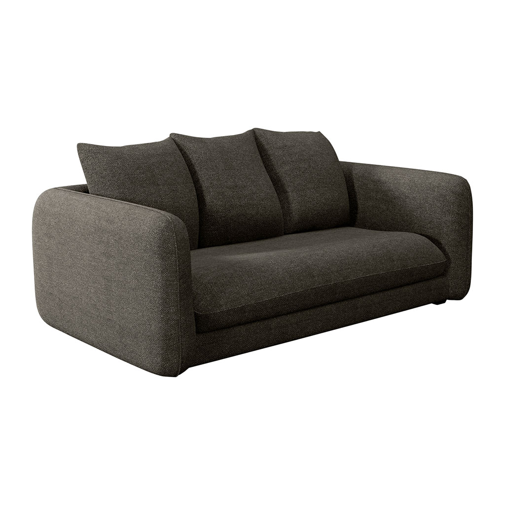Canapé convertible 2 places Basile - Tissu Velouté Epais - Storm Gris