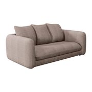 Canape fixe 2 places Basile - Tissu Texturé - Crown Gris