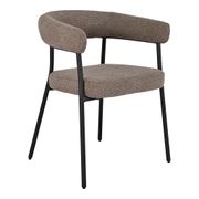 Chaise avec accoudoirs en acier et tissu brun - Tracie