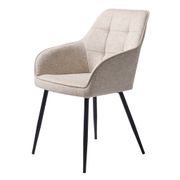 Chaise avec accoudoirs en tissu sable - Nolan