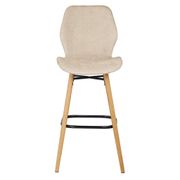 Chaise de bar en tissu soft touch sable h65cm - Keri