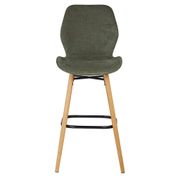 Chaise de bar en tissu soft touch vert bouteille h65cm - Keri