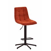 Chaise de bar réglable h64/85cm en tissu matelassé terracotta - Lilly
