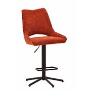 Chaise de bar réglable h64/85cm en tissu terracotta - Stockholm