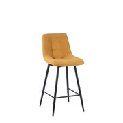 Chaise de bar tissu matelassé moutarde - Lilly