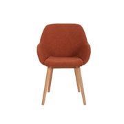 Chaise avec accoudoirs en tissu bouclette terracotta - Altea