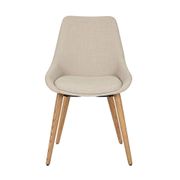 Chaise de salle à manger en tissu crème - Ben