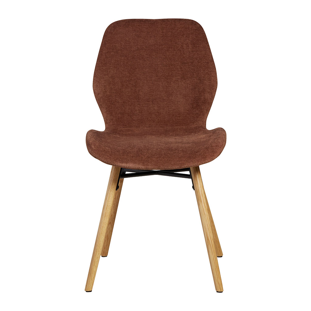 Chaise salle à manger en tissu soft touch acajou - Keri