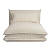 Chauffeuse en tissu côtelé écru - Tessia