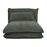 Chauffeuse en tissu côtelé kaki - Tessia