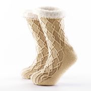 Chaussettes en acrylique crème taille adulte - Ellis