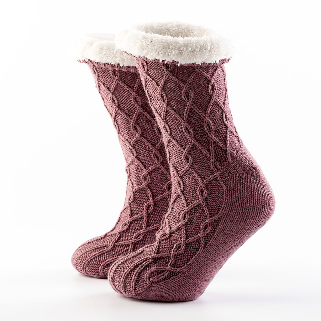 Chaussettes en acrylique violet taille adulte - Ellis 