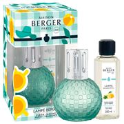 Coffret lampe diffuseur en verre vert avec recharge parfumée menthe givrée 250ml - Disco
