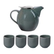 Coffret Théière 90cl + 4 gobelet gris - Mao
