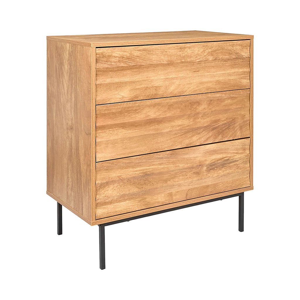 Commode 3 tiroirs en bois h78cm - Célia