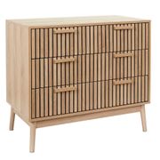 Commode 3 tiroirs en pin naturel - Kara