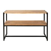 Console en acacia et pieds en fer noir - Brooklyn