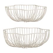 Corbeilles x2 en fer écru d28/d32cm - Campagne