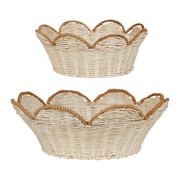 Corbeilles x2 en rotin blanc cassé - Fantine