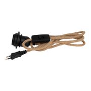 Cordon électrique avec interrupteur en tissu naturel et noir E27 1.75M