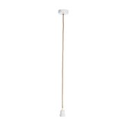 Cordon électrique pour suspension en tissu naturel et blanc E27 0.80M