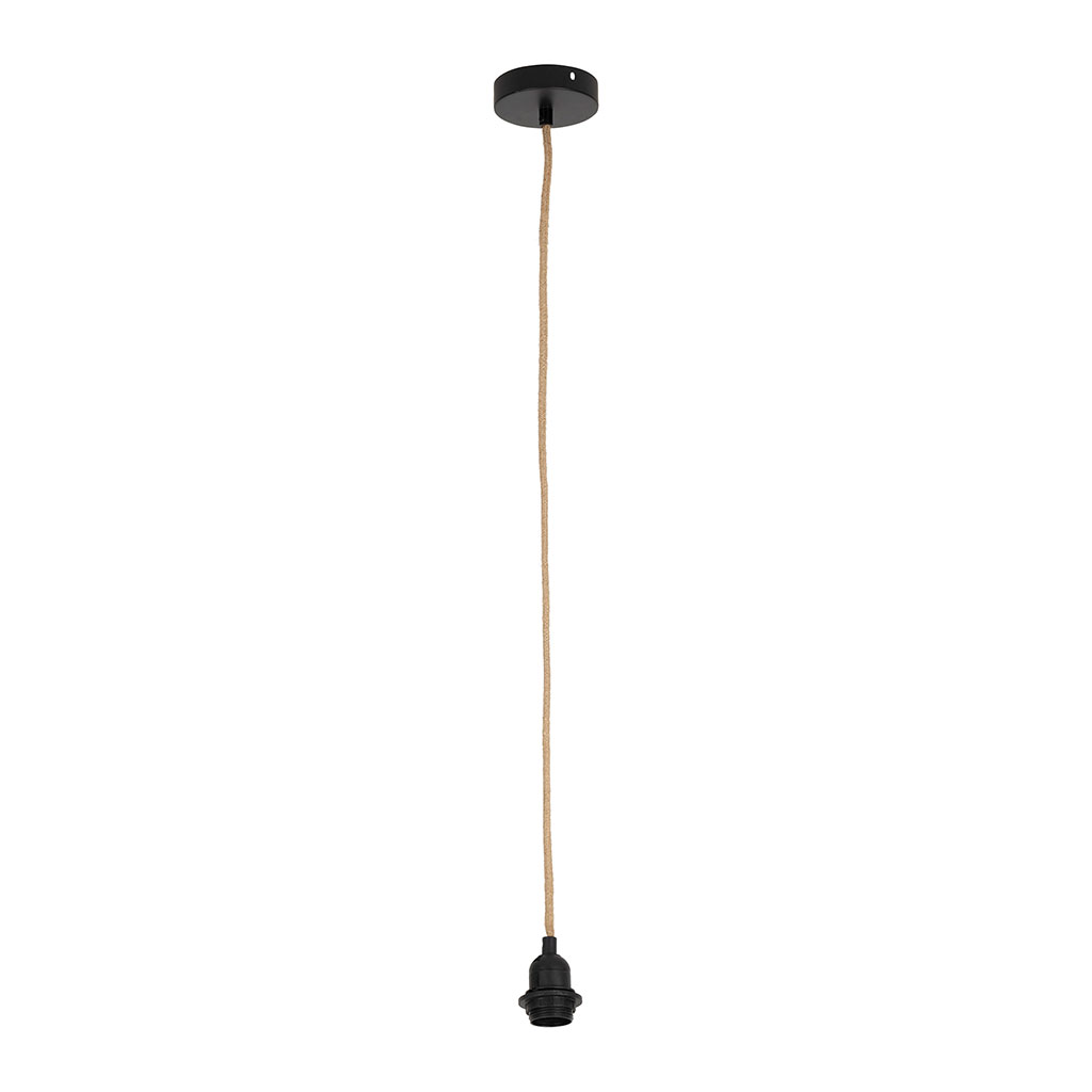 Cordon électrique pour suspension en tissu naturel et noir E27 0.80M
