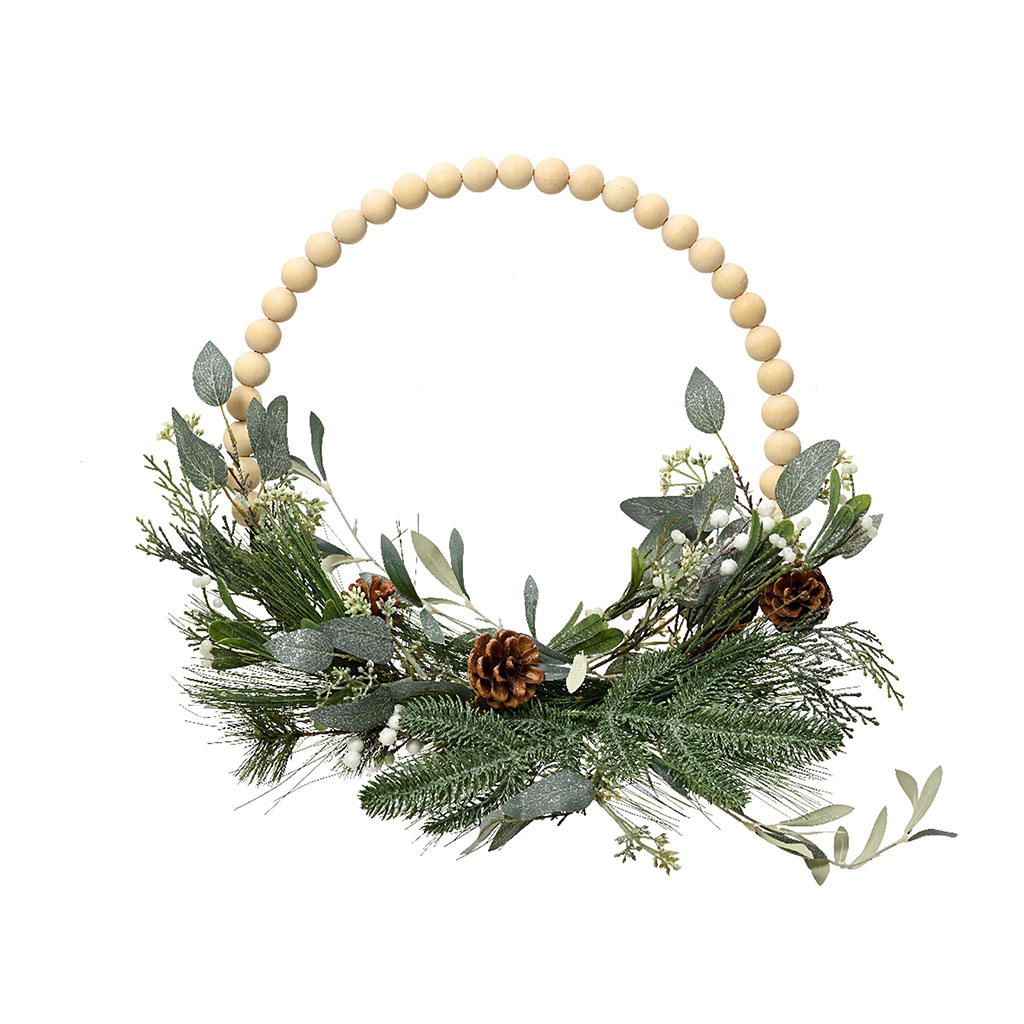 Couronne de noël pailletée vert d40cm