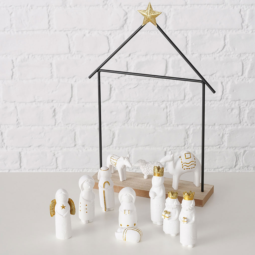 Crèche de noël en bois 12 pièces - Natos