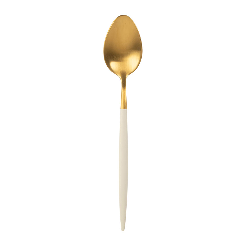 Cuillère en inox ivoire et doré - Barisa